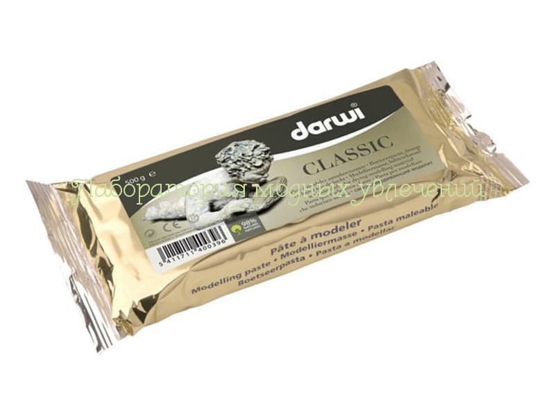Масса для лепки самозатвердевающая Darwi Classic (500 гр), белая