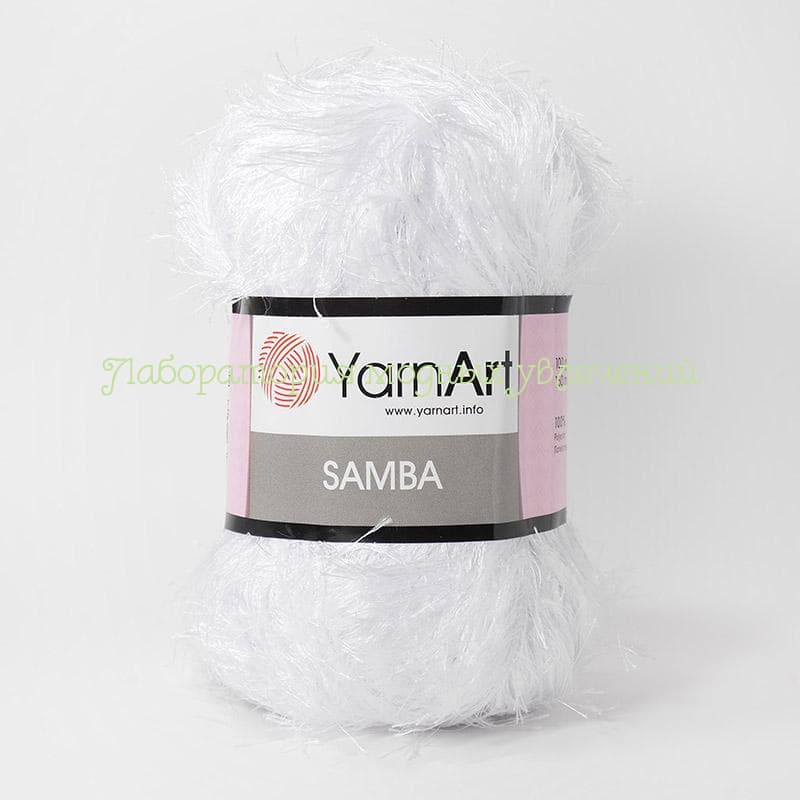 Пряжа YarnArt травка Samba 501, 100% полиамид, 100г/150м, белоснежный