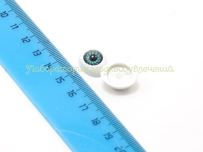 Глаза пластиковые клеевые Серо-голубые (13х18 мм), 1 пара