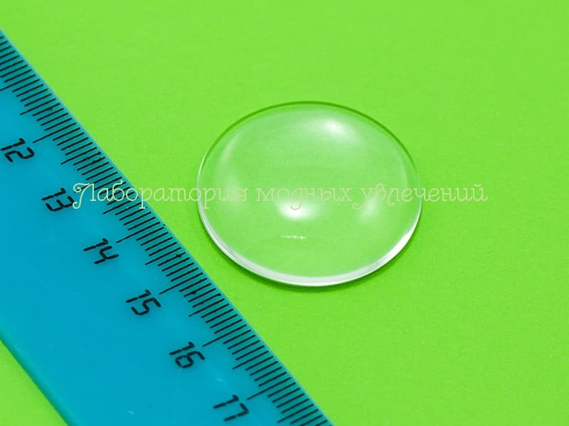 Кабошон Круг стеклянный прозрачный (30 мм), 1 шт