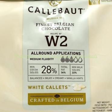 Шоколад белый Callebaut 28% таблетированный, 100 г