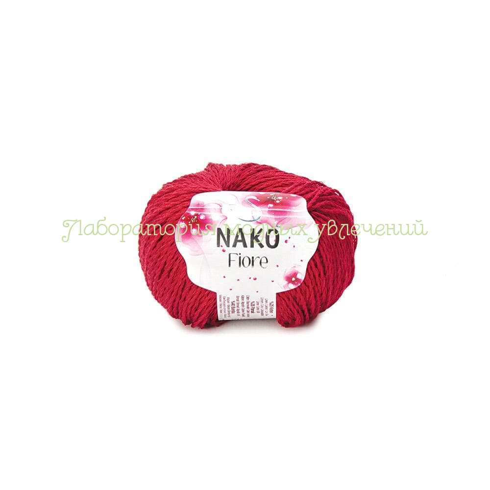Пряжа Nako Fiore 3252, 25% лен, 35% хлопок, 40% бамбук, 50г/150м, красный