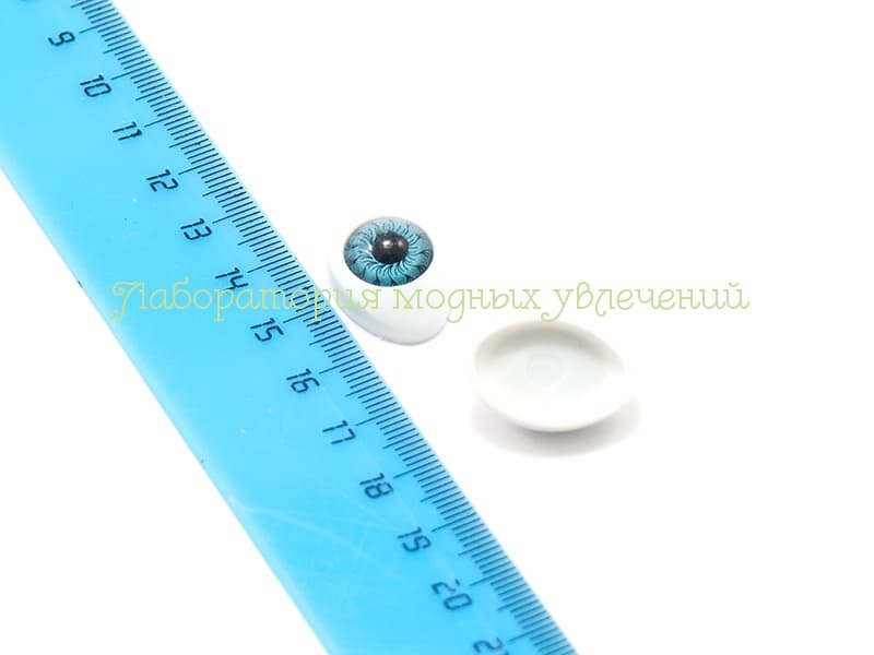 Глаза пластиковые клеевые Серо-голубой (16х22 мм), 1 пара