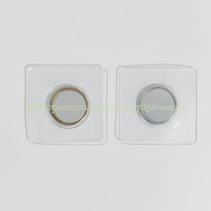 Кнопка магнитная потайная, 15 мм, серебро, комплект