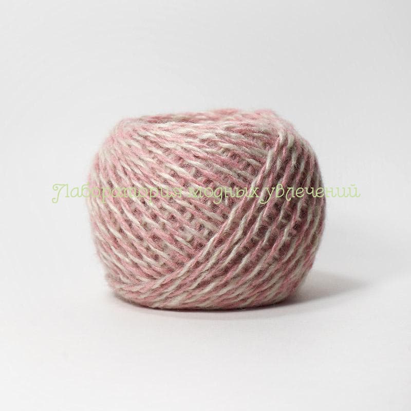 Пряжа Карачаевская пряжа 15М, 100% акрил, 45-50г, бело-розовый