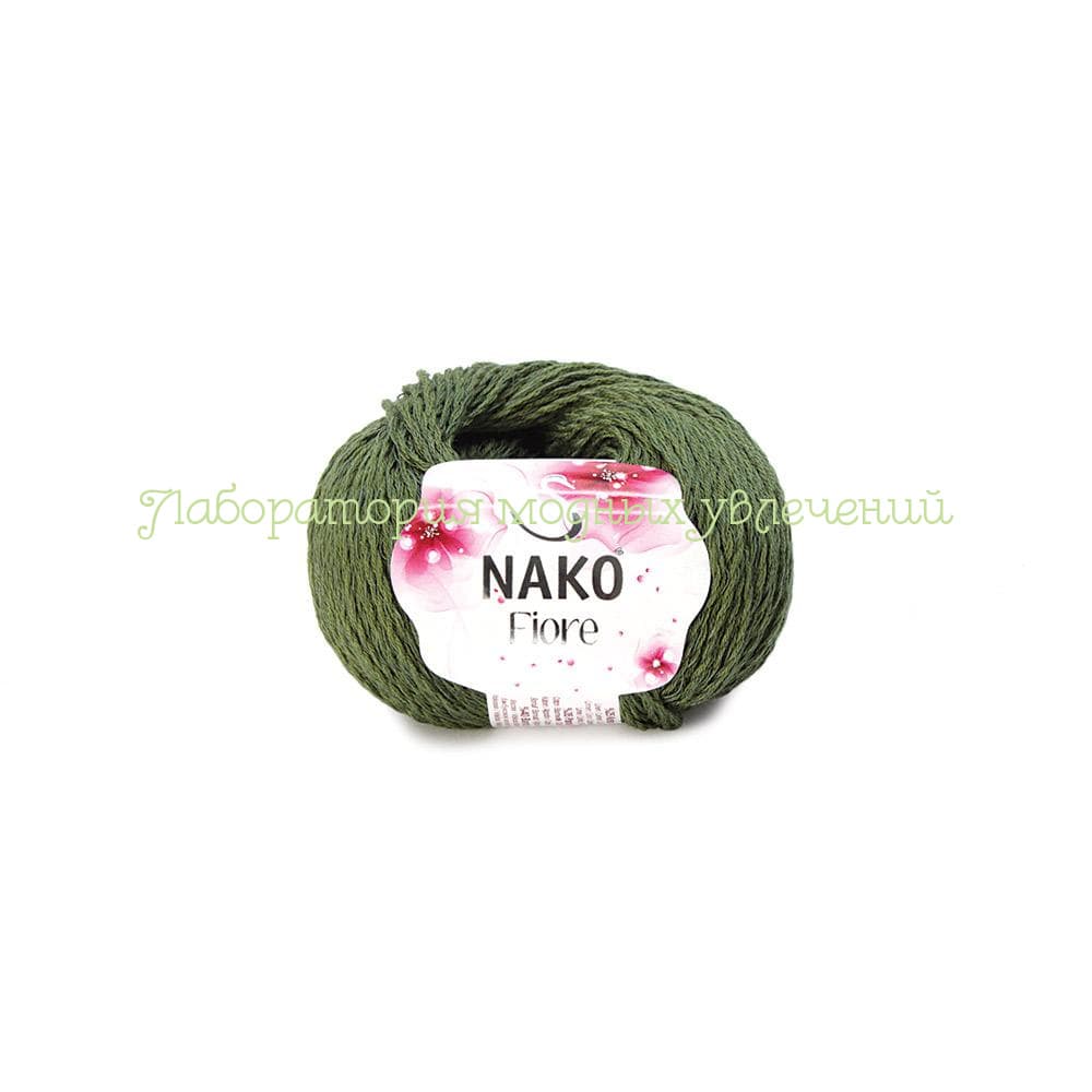 Пряжа Nako Fiore 11240, 25% лен, 35% хлопок, 40% бамбук, 50г/150м, хаки