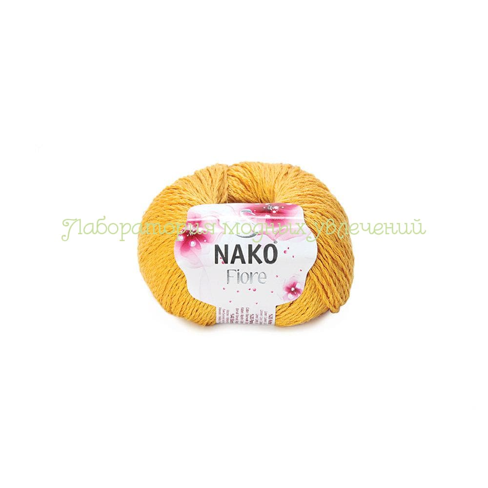 Пряжа Nako Fiore 11243, 25% лен, 35% хлопок, 40% бамбук, 50г/150м, желтый
