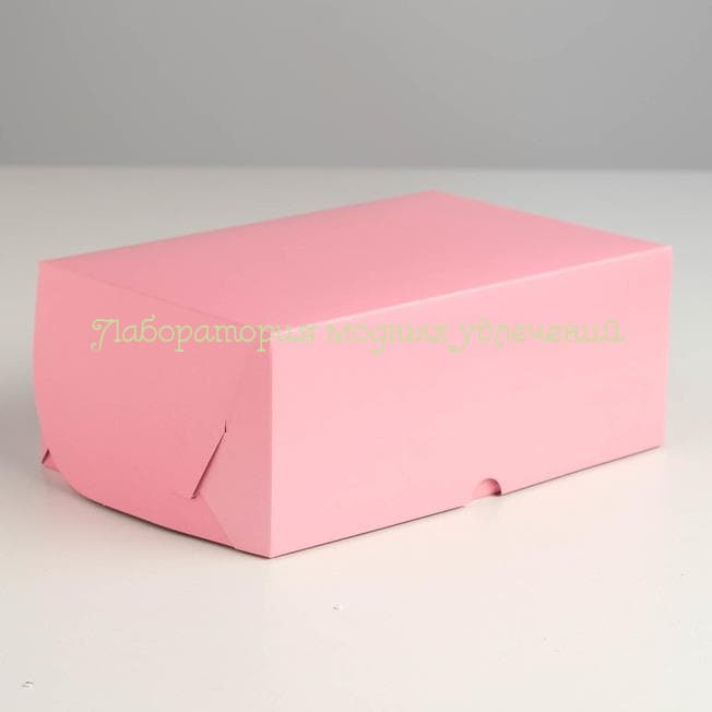 Коробка на 6 капкейков розовая, 25х17х10 см