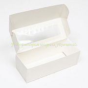 Коробка для рулета с окном белая, 26х10х8 см