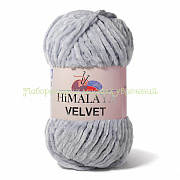 Пряжа Himalaya Velvet 90025, 100% полиэстер, 100г/120м, светло-серый
