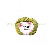 Пряжа Nako Fiore 11238, 25% лен, 35% хлопок, 40% бамбук, 50г/150м, салатовый