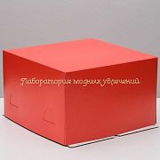 Кондитерский короб красный 30х30х19 см (хром эрзац)