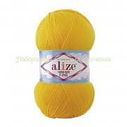 Пряжа Alize Cotton Gold Fine 216, 55% хлопок, 45% акрил, 100г/660м, темно-желтый