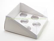 Коробка для тортов и капкейков с пластиковой крышкой 22х22х10 см, 1 шт