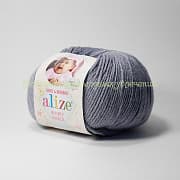 Пряжа Alize Baby wool 119, 40% шерсть, 20% бамбук, 40% акрил, 50г/175м, серое небо