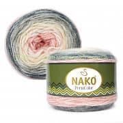 Пряжа Nako Peru Color 32183, 50% акрил, 25% альпака, 25% шерсть, 100г/310м, серо-розовый бленд