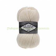 Пряжа Alize Superlana Maxi 62 75% акрил, 25% шерсть, 100г/100м, молочный