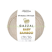 Пряжа Gazzal Baby Bamboo 95231, 50% бамбук, 50% акрил, 50г/115м, серо-бежевый
