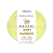 Пряжа Gazzal Baby Bamboo 95208, 50% бамбук, 50% акрил, 50г/115м, светло-желтый