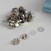 Кнопка магнитная для сумок, 18 мм, серебро, комплект