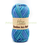 Пряжа Fibra Natura Bamboo Jazz Multi 305, 50% хлопок, 50% бамбук, 50г/120м, бирюзово-голубой