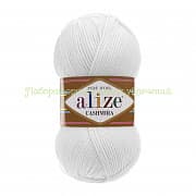 Пряжа Alize Cashmira 55, 100% мериносовая шерсть, 100г/300м, белый