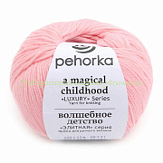 Пряжа Пехорка Волшебное детство 180, 100% мериносовая шерсть, 50г/220м, светлая бегония