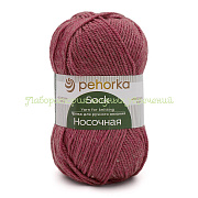 Пряжа Пехорка Носочная 816, 50% шерсть, 50% акрил, 100г/200м, красный меланж