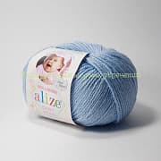 Пряжа Alize Baby wool 350, 40% шерсть, 20% бамбук, 40% акрил, 50г/175м, светло-голубой