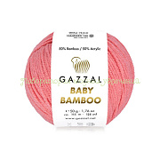 Пряжа Gazzal Baby Bamboo 95238, 50% бамбук, 50% акрил, 50г/115м, ярко-розовый