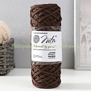 Шнур для вязания Nita d-4 мм, 100% полиэфир, 160г/50м, шоколад