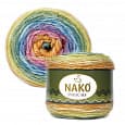Пряжа Nako Peru Color 32190, 50% акрил, 25% альпака, 25% шерсть, 100г/310м, радуга