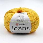 Пряжа YarnArt Jeans 35, 55% хлопок, 45% п/акр, 50г/160м, яркий жёлтый