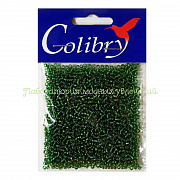 Бисер Colibry 10/0 цвет 21 темно-зеленый прозрачный, 20г