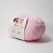Пряжа Alize Baby wool 185, 40% шерсть, 20% бамбук, 40% акрил, 50г/175м, свето-розовый