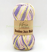 Пряжа Fibra Natura Bamboo Jazz Multi 301, 50% хлопок, 50% бамбук, 50г/120м, желто-сиреневый